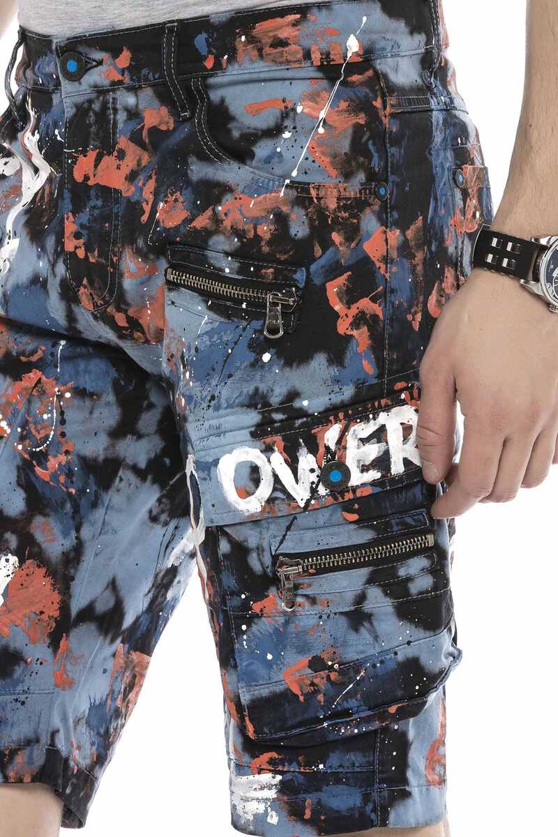 CK204 Men's Capri Shorts with trendy denim coating