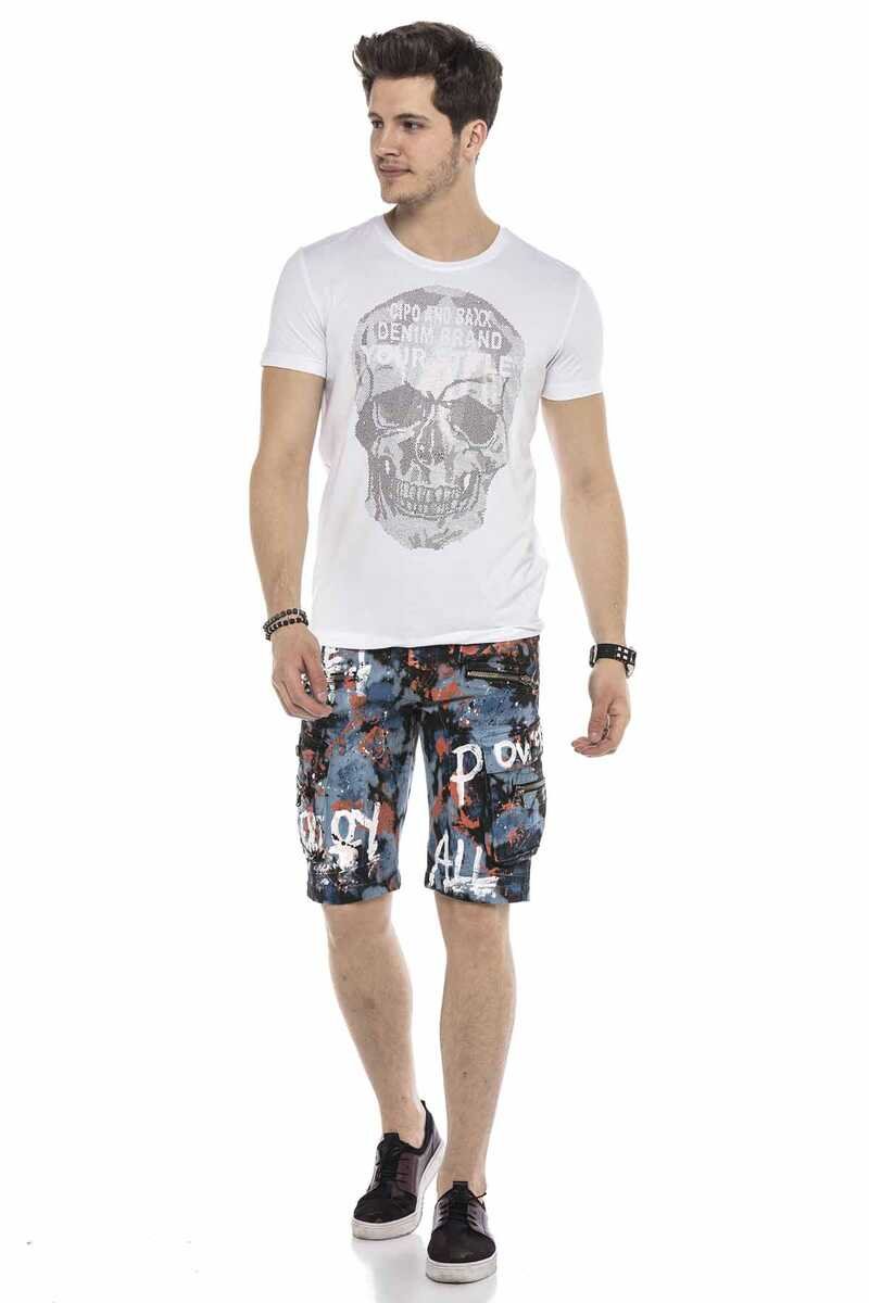 CK204 Men's Capri Shorts with trendy denim coating