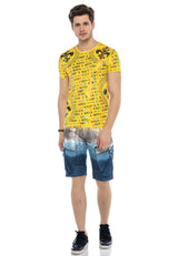 CK211 Men's Capri Denim Shorts with distinctive wash and rivets