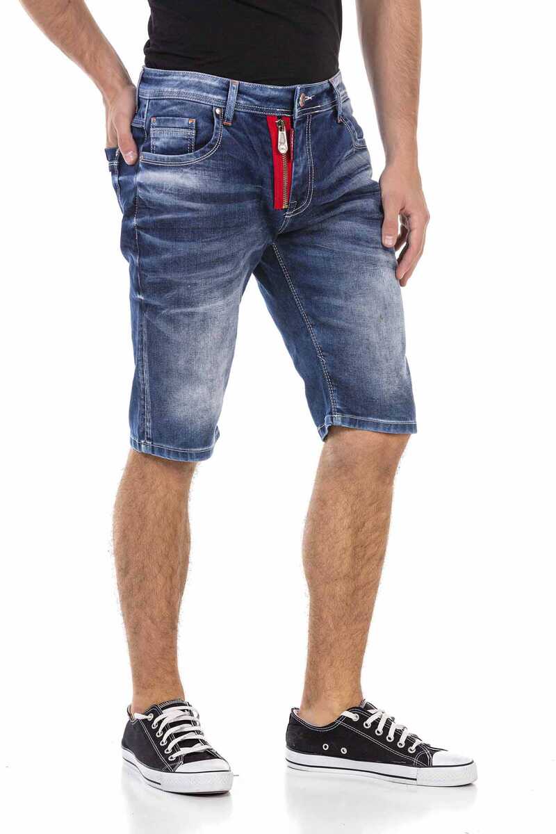 CK237 Men's Capri Shorts with stylish zipper detail