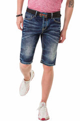 CK251 Men's Capri Shorts with trendy used wash