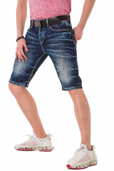 CK251 Men's Capri Shorts with trendy used wash