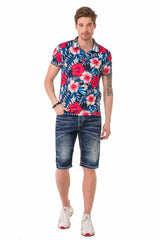 CK251 Men's Capri Shorts with trendy used wash