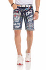 CK255 Men's Capri Shorts with striking skull motif