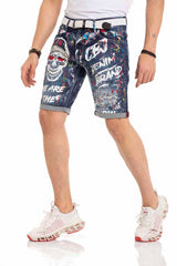 CK255 Men's Capri Shorts with striking skull motif