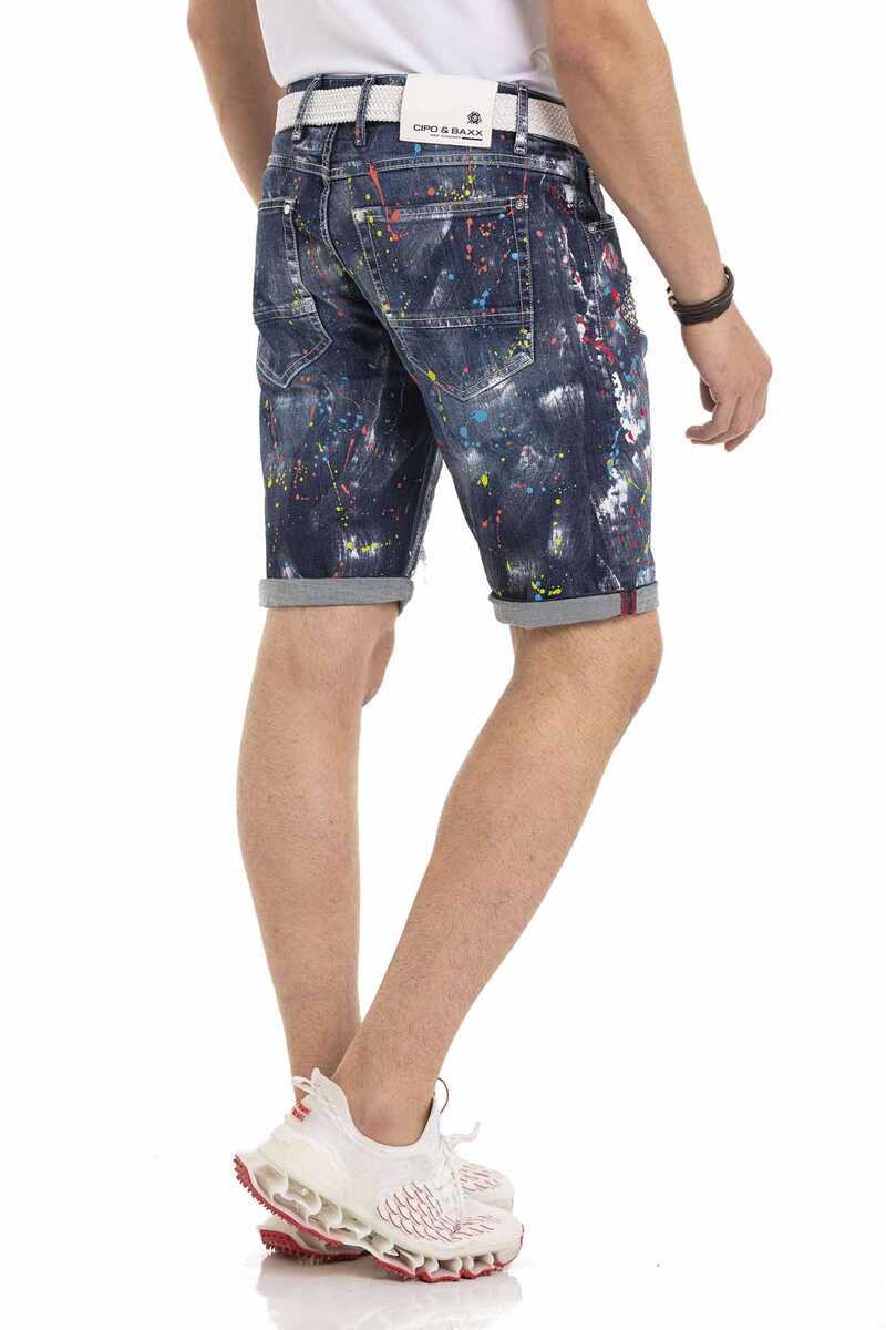 CK255 Men's Capri Shorts with striking skull motif
