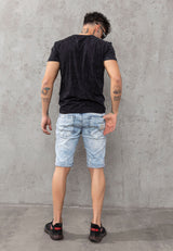 CK266 Men's Capri Shorts with cool brand embroidery