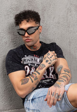 CK266 Men's Capri Shorts with cool brand embroidery