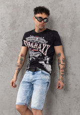CK266 Men's Capri Shorts with cool brand embroidery