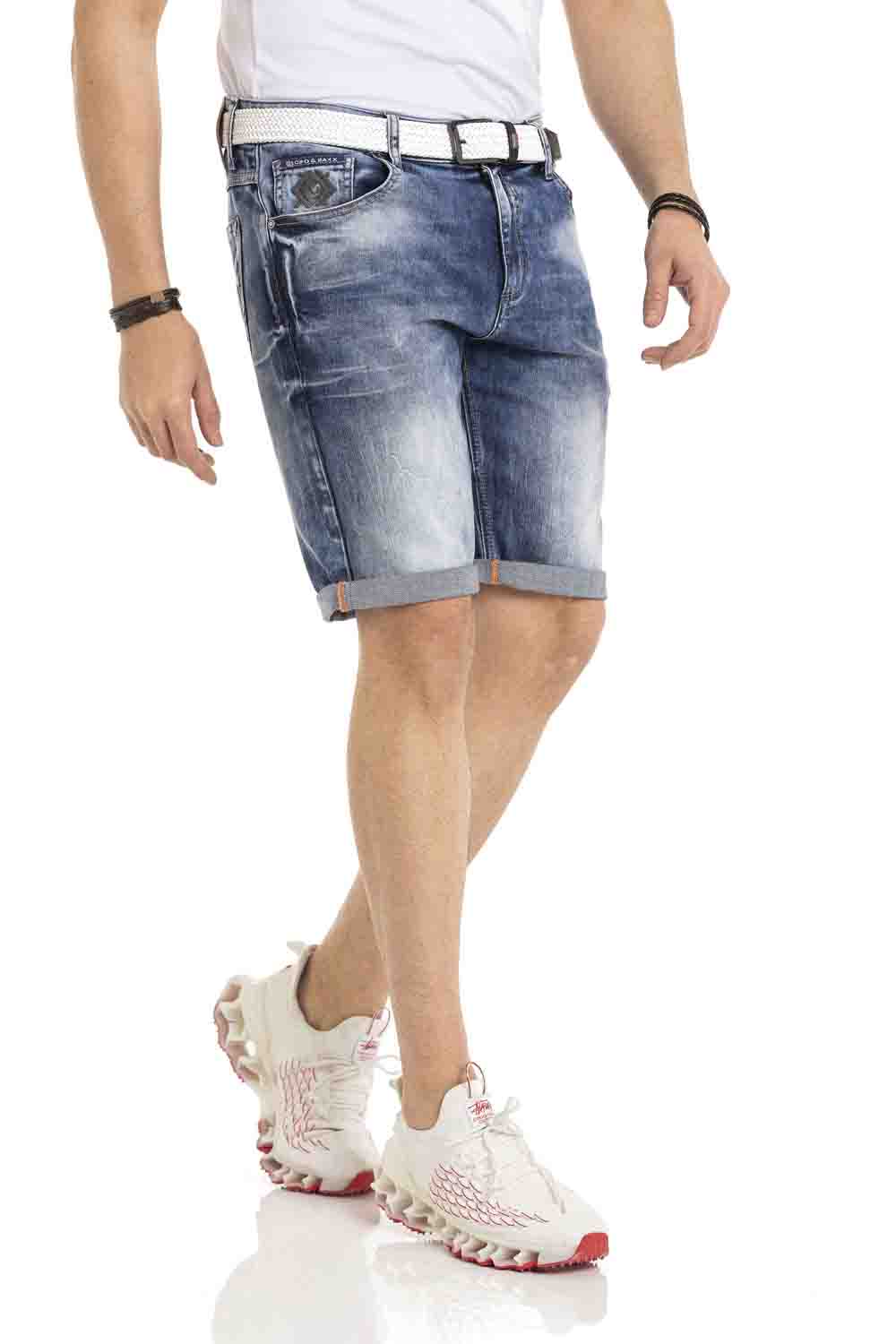 CK266 Men's Capri Shorts with cool brand embroidery