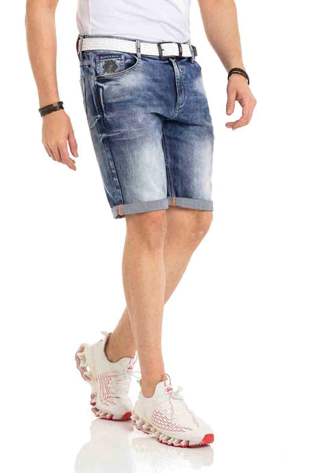 CK266 Men's Capri Shorts with cool brand embroidery