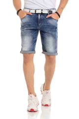 CK266 Men's Capri Shorts with cool brand embroidery