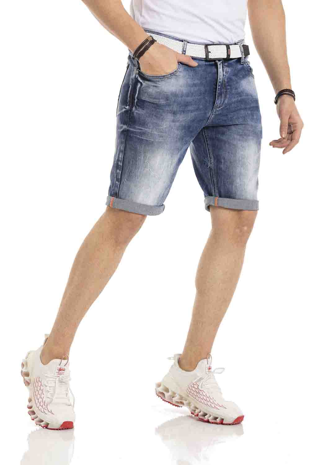 CK266 Men's Capri Shorts with cool brand embroidery