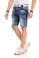 CK266 Men's Capri Shorts with cool brand embroidery