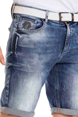CK266 Men's Capri Shorts with cool brand embroidery