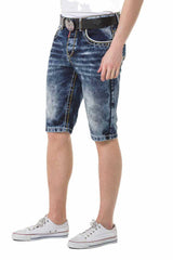 CK268 Men's Capri Shorts with Contrast Stitching