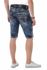 CK268 Men's Capri Shorts with Contrast Stitching