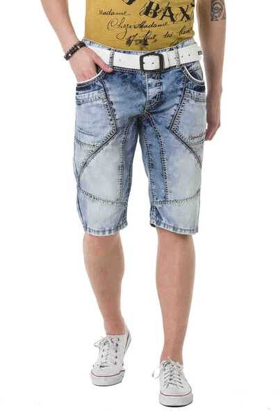 CK270 Men's Capri Shorts with eye-catching decorative stitching
