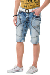 CK270 Men's Capri Shorts with eye-catching decorative stitching
