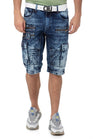 CK295 Men's denim shorts with cargo pockets