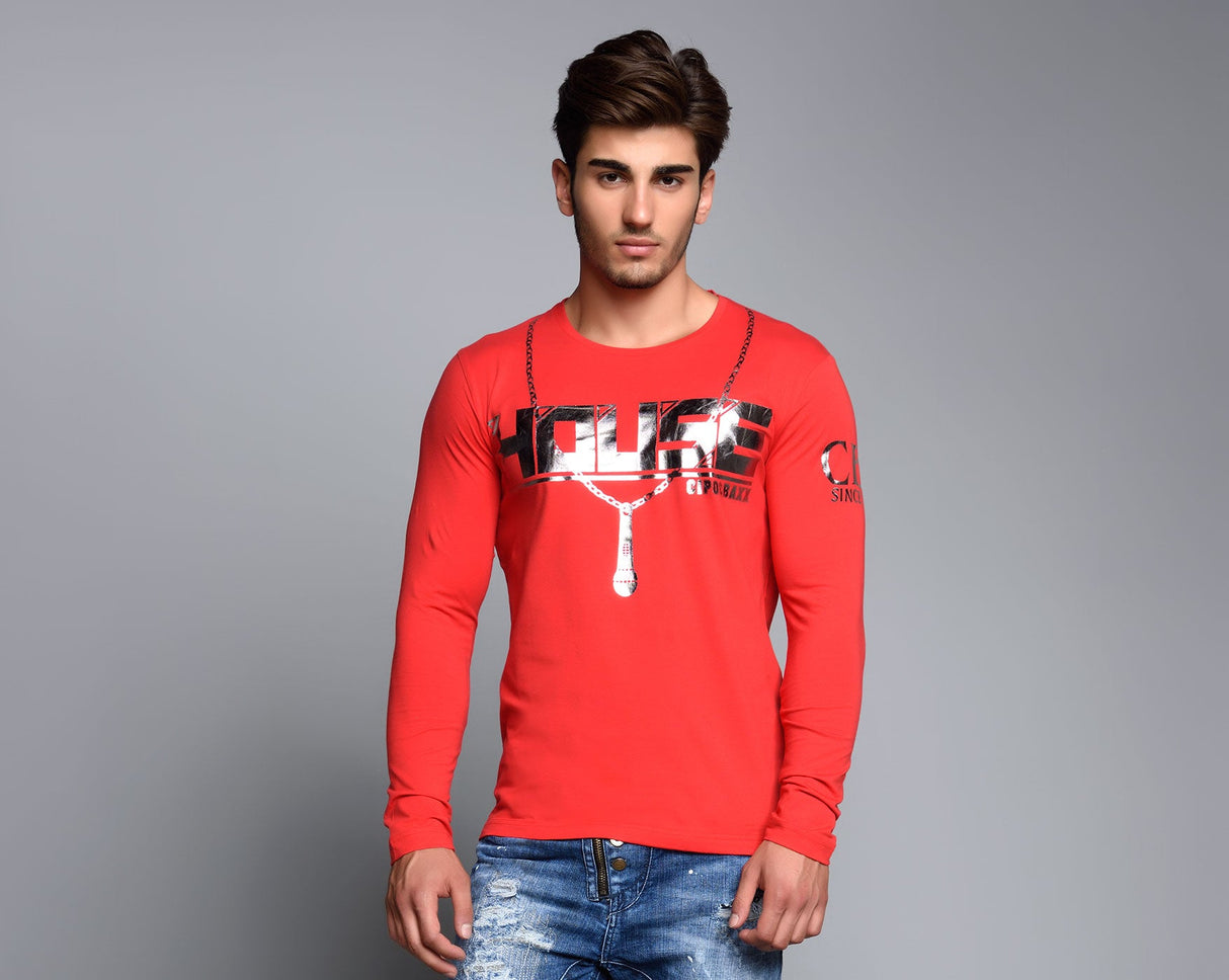 CL136 – Long-sleeved shirt with print, cotton & elastane