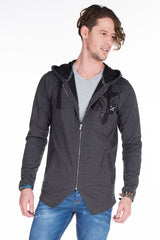 CL238 Men's Sweat Jacket with Unusual Hem