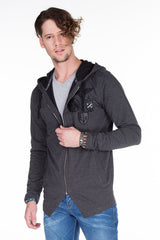 CL238 Men's Sweat Jacket with Unusual Hem