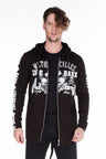 CL239 Men's sweat jacket with trendy biker print elements
