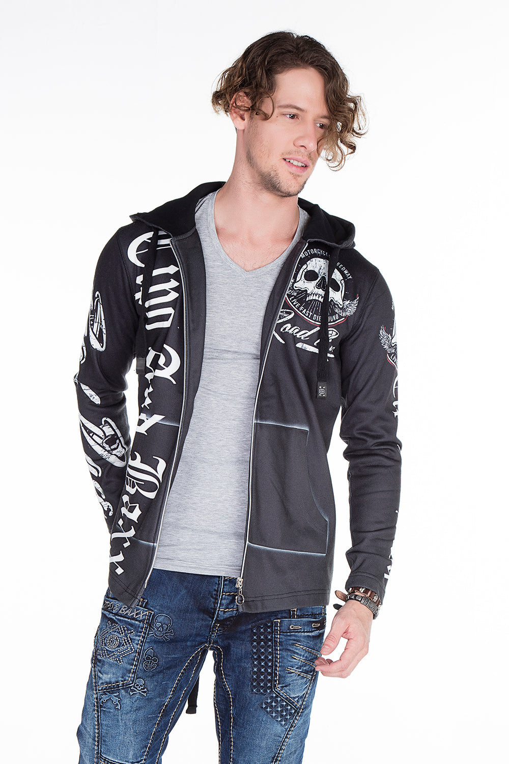 CL256 Men's Sweat Jacket with Cool Prints