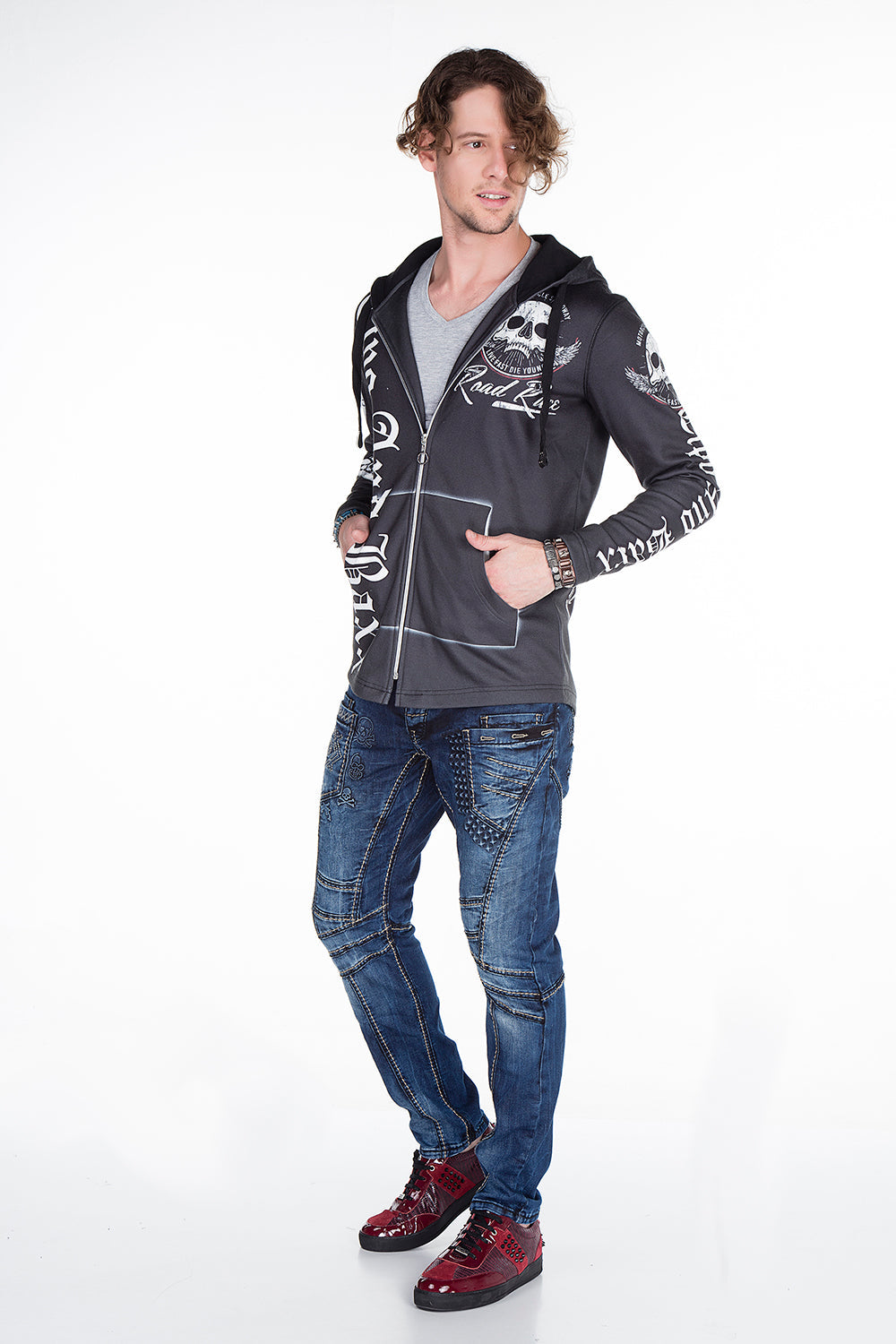 CL256 Men's Sweat Jacket with Cool Prints