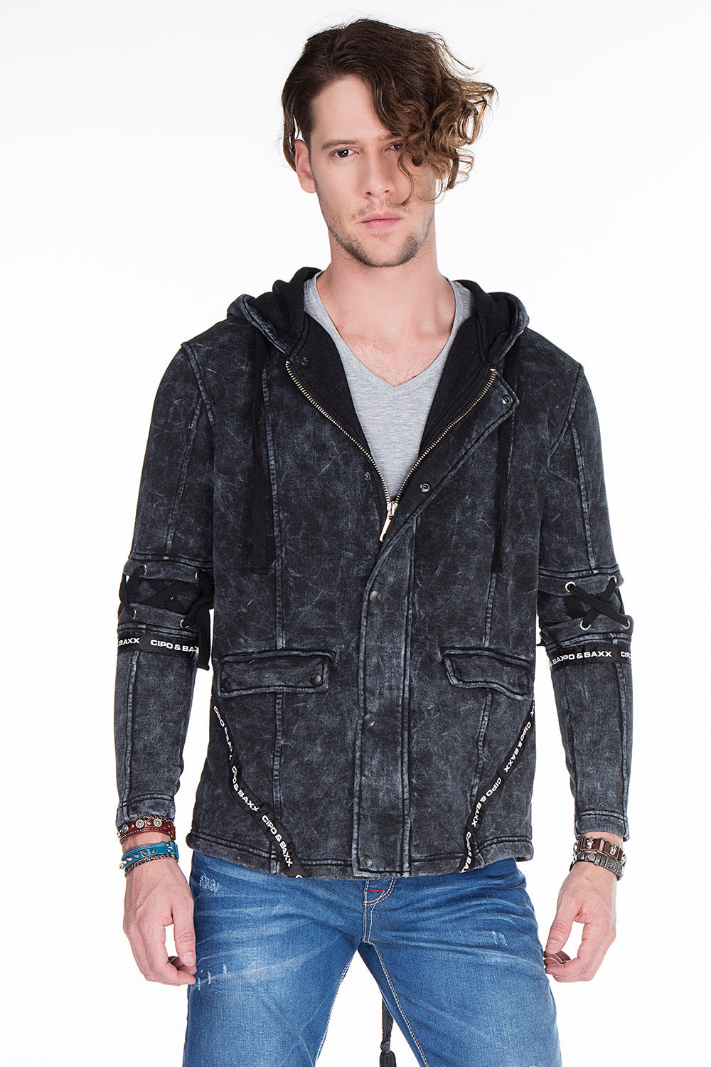CL257 Men's hooded sweatshirt