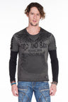 CL265 Men's long-sleeved shirt with gemstone print