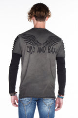 CL265 Men's long-sleeved shirt with gemstone print