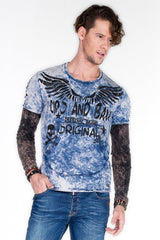 CL265 Men's long-sleeved shirt with gemstone print