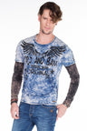 CL265 Men's long-sleeved shirt with gemstone print