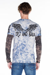 CL265 Men's long-sleeved shirt with gemstone print