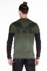 CL265 Men's long-sleeved shirt with gemstone print