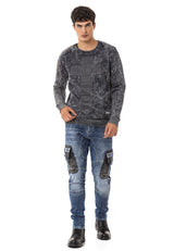 CL266 Men's sweatshirt with a great wash