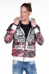 CL270 Men's Sweat Jacket with Lettering Prints