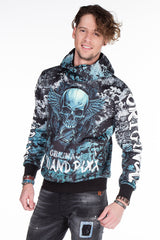 CL271 Men's hooded sweatshirt with cool all-over print