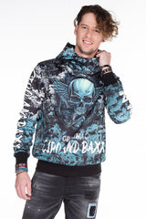 CL271 Men's hooded sweatshirt with cool all-over print