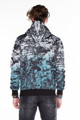CL271 Men's hooded sweatshirt with cool all-over print