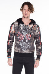 CL272 Men's hooded sweatshirt with cool all-over print