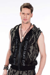 CL297 Men's softshell vest with trendy hood