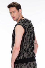 CL297 Men's softshell vest with trendy hood