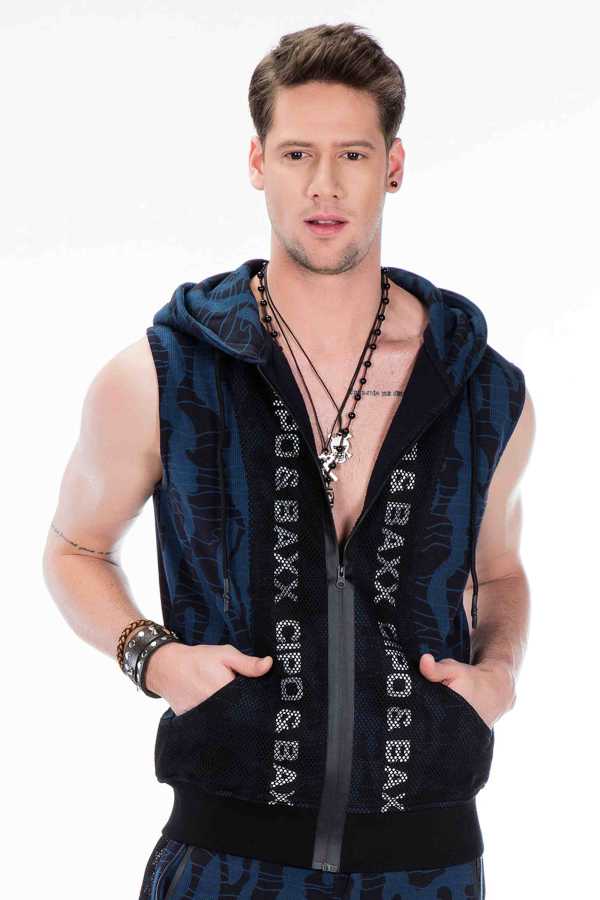 CL297 Men's softshell vest with trendy hood