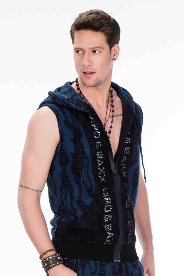 CL297 Men's softshell vest with trendy hood