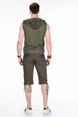 CL298 Men's hooded sweatshirt in sleeveless design