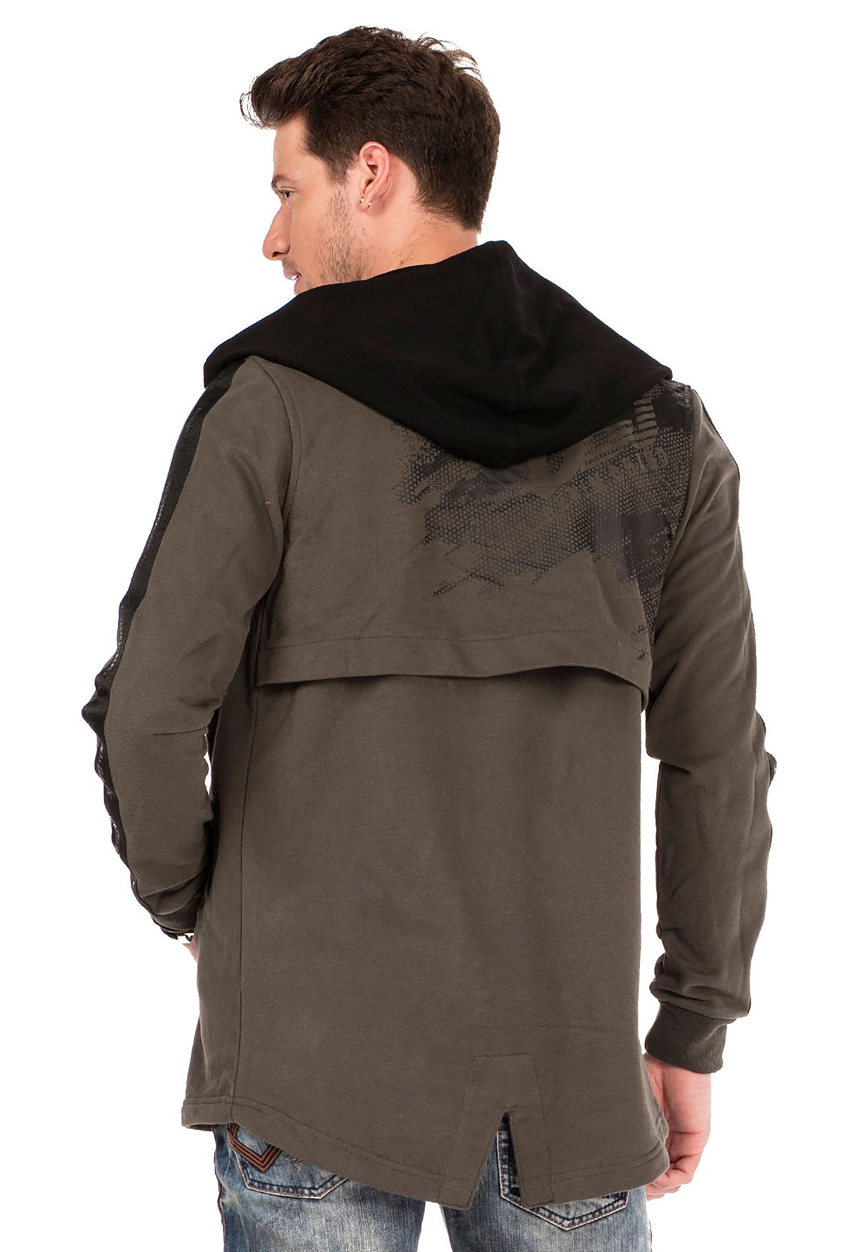 CL305 Men's Sweat Jacket with Layered Look