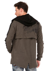 CL305 Men's Sweat Jacket with Layered Look